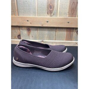 Skechers Womens Air-Cooled Goga Mat Plum Slip-On Flats Size 6.5 Stretch Knit